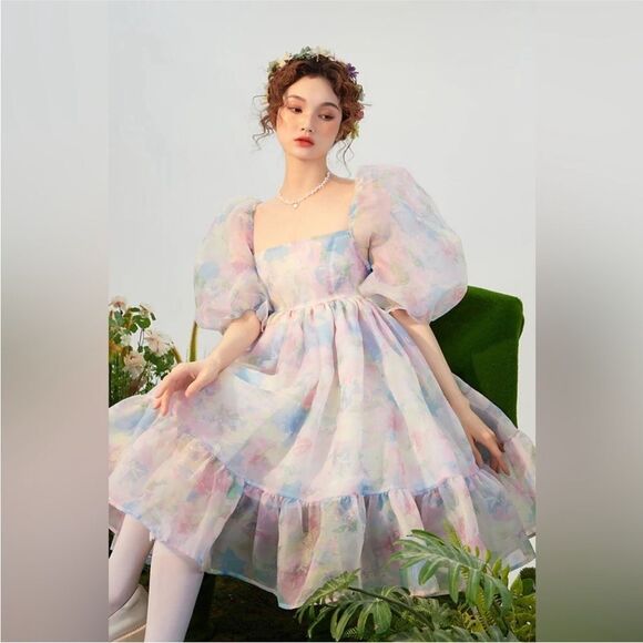 Selkie Sweetcorn Puff Pastel Ball Gown - Picture 8 of 16